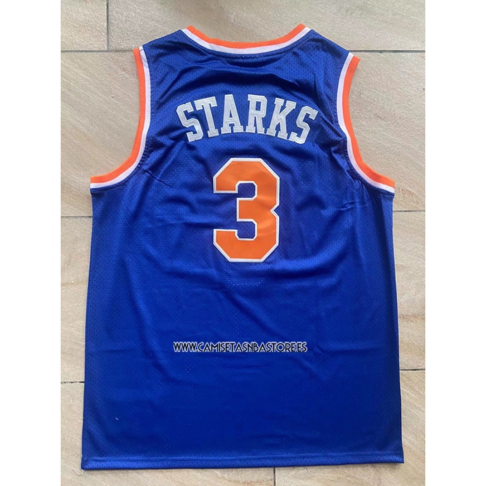 John Starks NO 3 Camiseta New York Knicks Mitchell & Ness Hardwood Classics Azul